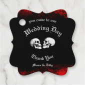 Red Death Dancing Skeletten Gotische bruiloft Bedankjes Labels (Voorkant)