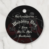Red Death Dancing Skeletten Gotische bruiloft Bedankjes Labels (Achterkant)