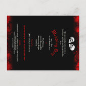 Red Death Dancing Skeletten Gotische bruiloft Briefkaart (Achterkant)