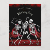 Red Death Dancing Skeletten Gotische bruiloft Briefkaart (Voorkant)
