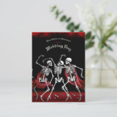 Red Death Dancing Skeletten Gotische bruiloft Briefkaart (Staand voorkant)