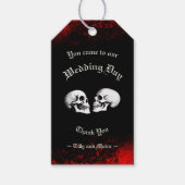 Red Death Dancing Skeletten Gotische bruiloft Cadeaulabel (Voorkant)
