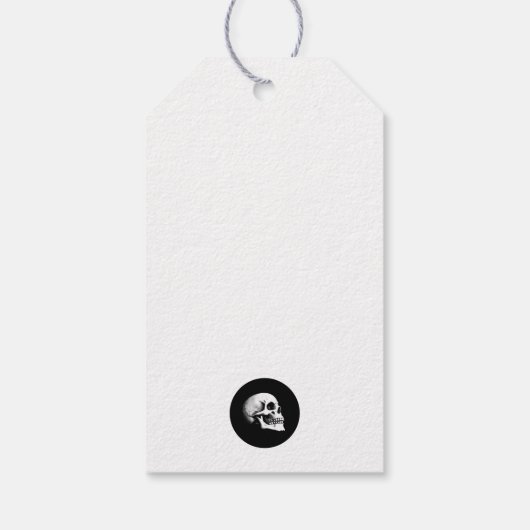 Red Death Dancing Skeletten Gotische bruiloft Cadeaulabel (Achterkant)