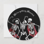 Red Death Dancing Skeletten Gotische bruiloft Feestdagenkaart (Voorkant)