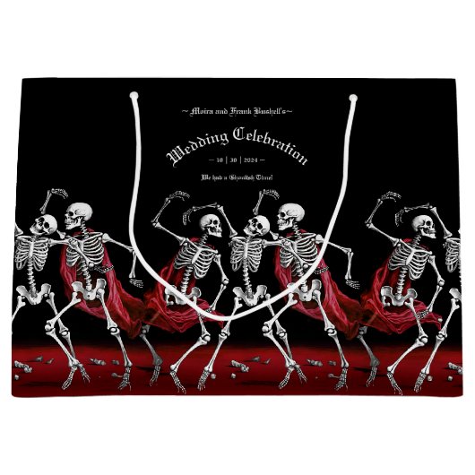Red Death Dancing Skeletten Gotische bruiloft Groot Cadeauzakje (Voorkant)