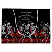 Red Death Dancing Skeletten Gotische bruiloft Groot Cadeauzakje (Achterkant)