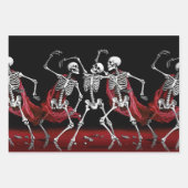 Red Death Dancing Skeletten Gotische bruiloft Inpakpapier Vel (Voorkant 3)