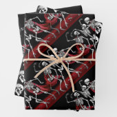 Red Death Dancing Skeletten Gotische bruiloft Inpakpapier Vel (In situ)