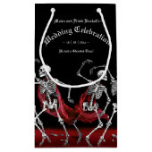 Red Death Dancing Skeletten Gotische bruiloft Klein Cadeauzakje (Achterkant)