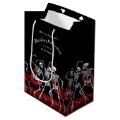 Red Death Dancing Skeletten Gotische bruiloft Medium Cadeauzakje (Voorkant Gekanteld)