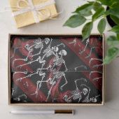 Red Death Dancing Skeletten Gotische bruiloft Tissuepapier (Geschenk)