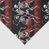 Red Death Dancing Skeletten Gotische bruiloft Tissuepapier (Detail)
