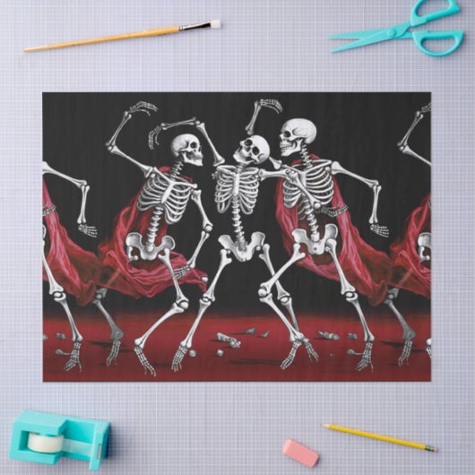 Red Death Dancing Skeletten Gotische bruiloft Tissuepapier (Craft)