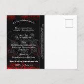 Red Death Dancing Skeletten Gotische bruiloft Uitnodiging Briefkaart (Achterkant)