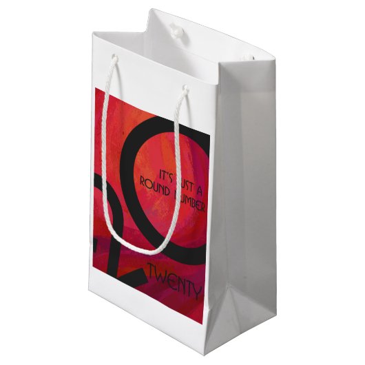 Red Decade Birthday Klein Cadeauzakje (Voorkant Gekanteld)