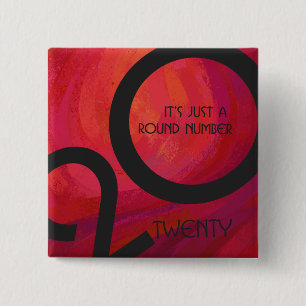 Red Decade Birthdday Vierkante Button 5,1 Cm