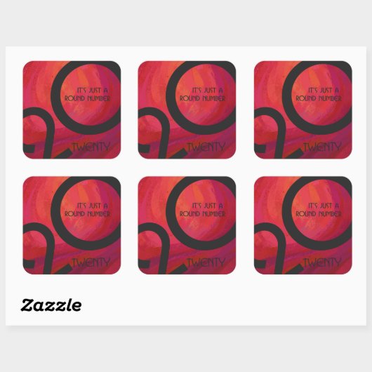 Red Decade Birthdday Vierkante Sticker (Vel)