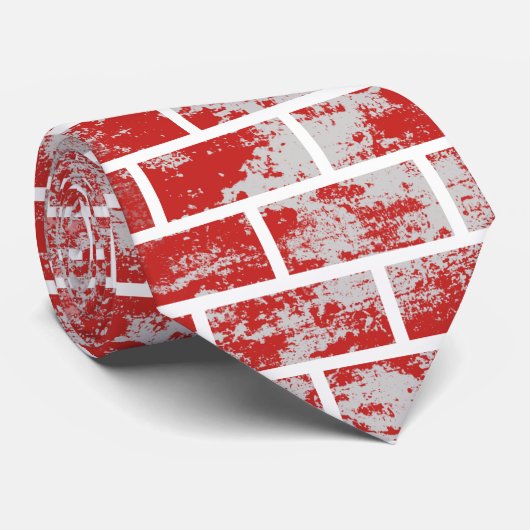 Red Decay Brick Wall Stropdas (Opgerold)