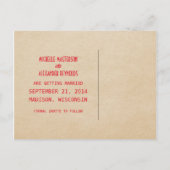 Red Deco Chic Save the Date Briefkaart (Achterkant)