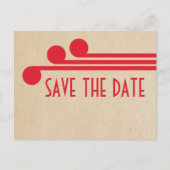 Red Deco Chic Save the Date Briefkaart (Voorkant)