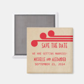 Red Deco Chic Save the Date Magnet (Voorkant / Achterkant)