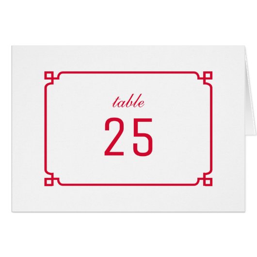 Red Deco Chic-tabelnummer (Voorkant Horizontaal)