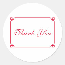 Red Deco Chic Wedding Bedankt Ronde Sticker