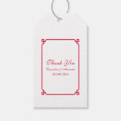 Red Deco Chic Wedding Cadeaulabel (Voorkant)