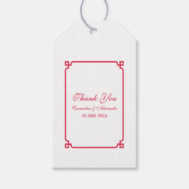 Red Deco Chic Wedding Cadeaulabel