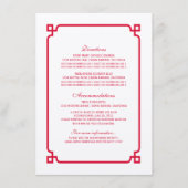 Red Deco Chic Wedding Info Kaart (Voorkant)