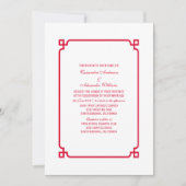 Red Deco Chic Wedding Invite Kaart (Voorkant)