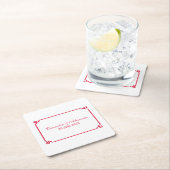 Red Deco Chic Wedding Kartonnen Onderzetters (Insitu)