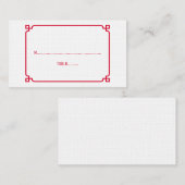 Red Deco Chic Wedding Place Kaarten Plaatskaartje (Voorkant / Achterkant)