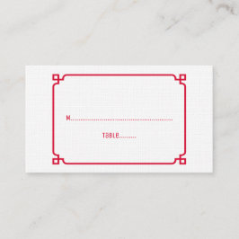 Red Deco Chic Wedding Place Kaarten Plaatskaartje