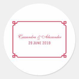 Red Deco Chic Wedding Ronde Sticker