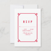 Red Deco Chic Wedding RSVP (Voorkant)