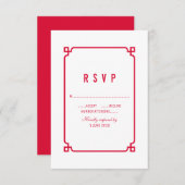 Red Deco Chic Wedding RSVP (Voorkant / Achterkant)