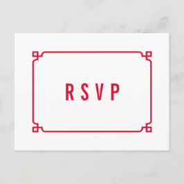Red Deco Chic Wedding RSVP Briefkaart