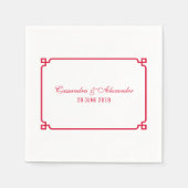 Red Deco Chic Wedding Servet (Voorkant)