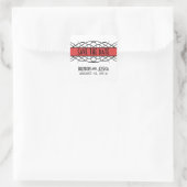 Red Deco Flourish Save the Date Stickers (Tas)
