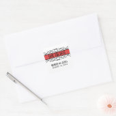 Red Deco Flourish Save the Date Stickers (Envelop)