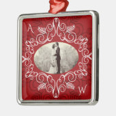  Red Deco Lijst Feestelijke Foliage Chic Foto Metalen Ornament (Links)