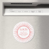 Red Deco Retro Save the Date Magnet (Insitu (Vaatwasser))