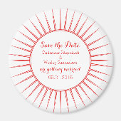 Red Deco Retro Save the Date Magnet (Voorkant)