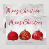 Red Decor Custom Merry-Kaarten voor kerstmis Feestdagenkaart (Voorkant / Achterkant)