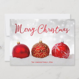Red Decor Custom Merry-Kaarten voor kerstmis Feestdagenkaart