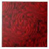Red Decorative Ceramic Tile Tegeltje (Voorkant)