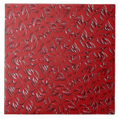 Red Decorative Ceramic Tile Tegeltje (Voorkant)