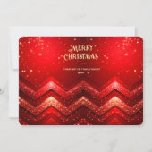 Red Decorative Christmas Glitter Holiday Card Feestdagenkaart (Voorkant)