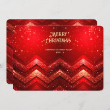 Red Decorative Christmas Glitter Holiday Card